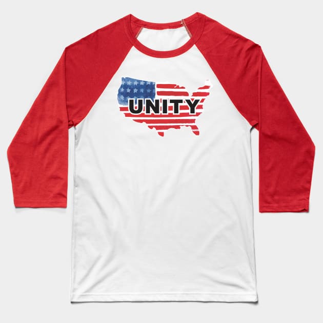 USA UNITY AMERICAN MAP Independence Day 4th of July Design Baseball T-Shirt by ejsulu